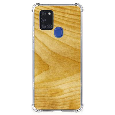 Samsung Galaxy A21s Stevig Telefoonhoesje Licht Hout Samsung Galaxy A21s Stevig Telefoonhoesje Licht Hout