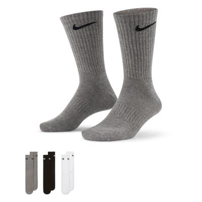 Nike Everyday Lightweight Sportsokken 3-Pack Grijs Zwart Wit