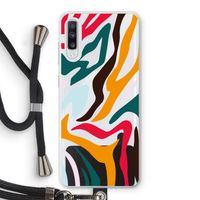 Colored Zebra: Samsung Galaxy A70 Transparant Hoesje met koord