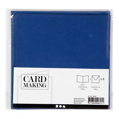 Creativ Company Kaarten en enveloppen blauw, 4st.