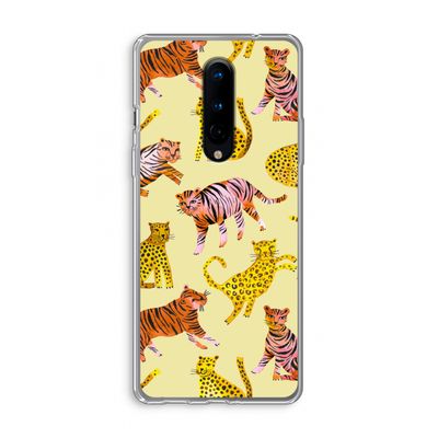 Cute Tigers and Leopards: OnePlus 8 Transparant Hoesje