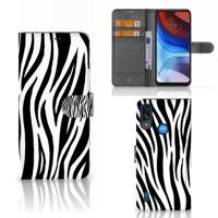 Motorola Moto E7i Power | E7 Power | Telefoonhoesje | Met pasjeshouder | Zebra