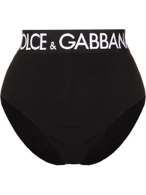 Dolce & Gabbana culotte taille-haute à bande logo - Noir