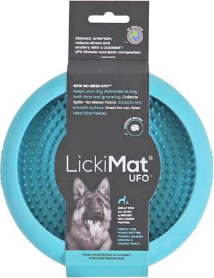 Lickimat likmat ufo hond 18x3 cm turquoise - Gebr de boon