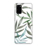 Tropical watercolor leaves: Volledig geprint Samsung Galaxy S20 Plus Hoesje