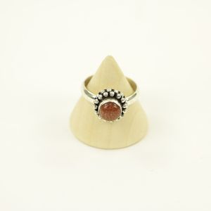 Zilveren Ring met Goldstone Maat 19 (Sterling Zilver 925)