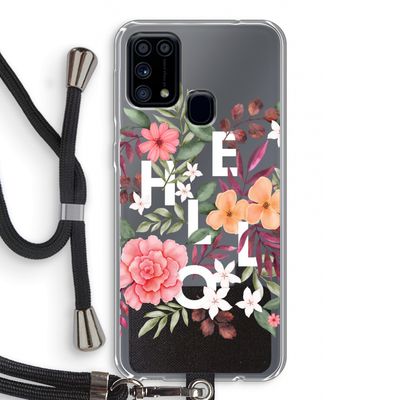 Hello in flowers: Samsung Galaxy M31 Transparant Hoesje met koord