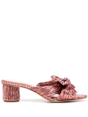 Loeffler Randall sandales 50 mm à effet métallisé - Rose