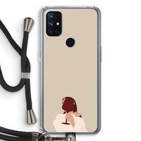 I drink wine: OnePlus Nord N10 5G Transparant Hoesje met koord