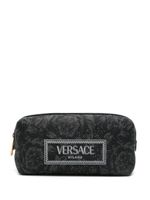 Versace trousse de toilette à logo brodé - Noir