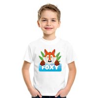 T-shirt wit voor kinderen met Foxy de vos XL (158-164)  -