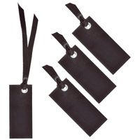 Santex cadeaulabels met lintje - set 48x stuks - zwart - 3 x 7 cm - naam tags - Cadeauversiering
