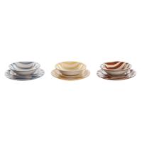 Serviesset Home ESPRIT Geel Blauw Rood Keramiek Strepen Mediterrane 27,5 x 27,5 x 2,8 cm 18 Onderdelen - thumbnail