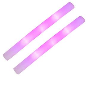 Set van 4x stuks party lichtstaven met roze LED licht 48 cm