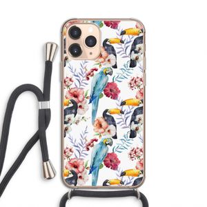 Bloemen tukan: iPhone 11 Pro Transparant Hoesje met koord