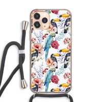 Bloemen tukan: iPhone 11 Pro Transparant Hoesje met koord