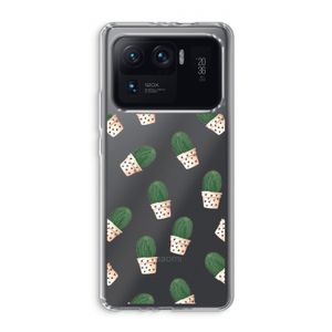 Cactusprint roze: Xiaomi Mi 11 Ultra Transparant Hoesje