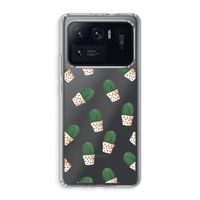 Cactusprint roze: Xiaomi Mi 11 Ultra Transparant Hoesje