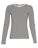 Msch Copenhagen Mschgemma Hadrea O Top Stp T-shirt Lange Mouw Egret Black