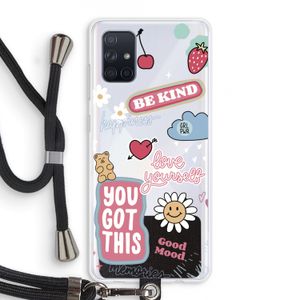 Positivity: Samsung Galaxy A71 Transparant Hoesje met koord