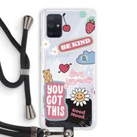 Positivity: Samsung Galaxy A71 Transparant Hoesje met koord
