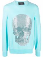 Philipp Plein pull à imprimé tête de mort - Bleu - thumbnail