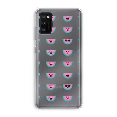 Smiley watermeloenprint: Samsung Galaxy A41 Transparant Hoesje