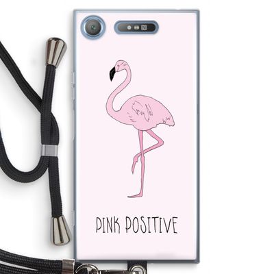 Pink positive: Sony Xperia XZ1 Transparant Hoesje met koord