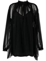 Gucci layered silk blouse - Noir - thumbnail