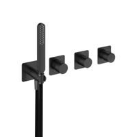 Hotbath Gal - Afbouwdeel voor Inbouw Douchethermostaat - 2 Stopkranen - Antraciet - V02