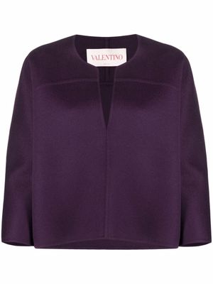 Valentino Garavani haut en maille à col v - Violet