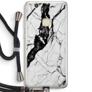 Witte marmer 2: Huawei Ascend P10 Lite Transparant Hoesje met koord
