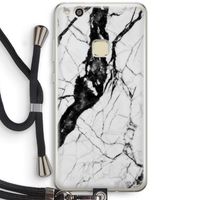Witte marmer 2: Huawei Ascend P10 Lite Transparant Hoesje met koord