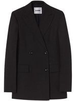 Jil Sander blazer à boutonnière croisée - Noir