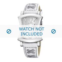 Calypso horlogeband K5198-1 Leder Wit 17mm + grijs stiksel - thumbnail