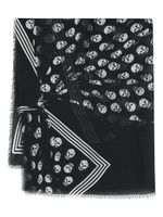 Alexander McQueen foulard imprimée à bords francs - Noir