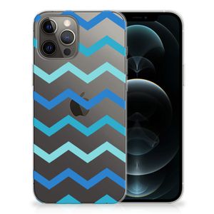 iPhone 12 Pro Max TPU bumper Zigzag Blauw