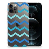 iPhone 12 Pro Max TPU bumper Zigzag Blauw