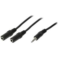 LogiLink CA1046 Jackplug Audio Aansluitkabel 0.20 m Zwart (mat) - thumbnail