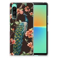 Sony Xperia 10 V | TPU Hoesje | Pauw met Bloemen