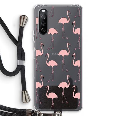 Anything Flamingoes: Sony Sony Xperia 10 III Transparant Hoesje met koord