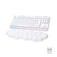 Logitech G - Gaming-toetsenbord - G715 Mechanische Wireless Tactile (GX Brown) met polssteun - White Mist