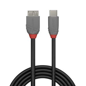 LINDY USB-kabel USB 3.2 Gen1 (USB 3.0 / USB 3.1 Gen1) USB-C stekker, USB-micro-B 3.0 stekker 2.00 m Zwart 36622