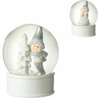 J-Line sneeuwbol engel 12 cm 2 assorti | 12 stuks