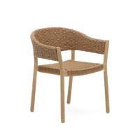 Kave Home Tuinstoel 'Pola' Eucalyptushout en rattan Kave Home Tuinstoel 'Pola' Eucalyptushout en rattan