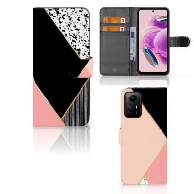 Xiaomi Redmi Note 12S | Book Case | Zwart Roze Vormen