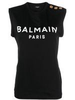 Balmain t-shirt en coton à logo imprimé - Noir