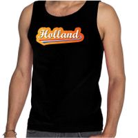 Zwarte tanktop Holland met Nederlandse wimpel EK/ KW supporter voor heren