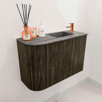 Toiletmeubel Mondiaz Joya Dlux | 61.6 cm | Meubelkleur Shadow | Faye wastafel Sombra Wasbak Rechts | 1 kraangat