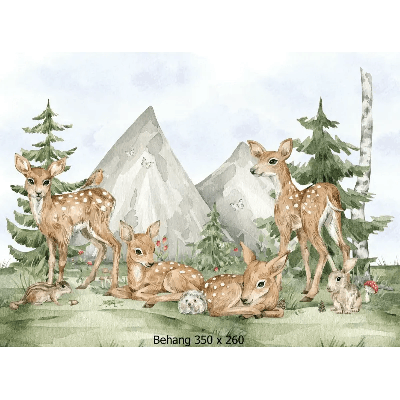 Designed4Kids wandvullend behang kinderkamer forest baby's-350 x 260 cm